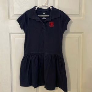 Primrose uniform navy blue short sleeve jersey polo dress